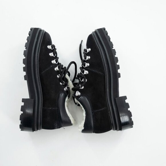 Schutz Lucille Suede & Shearling Bootie | Black | NWT | 6B - Picture 4 of 9